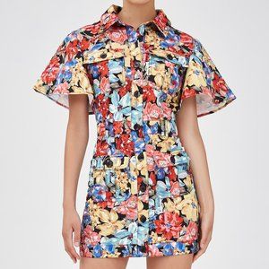 NWT C/MEO Collective Floral Print Cargo Mini Dress